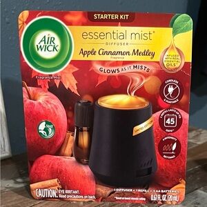 Air Wick Essential Mist Limited Edition Apple Cinnamon Medley Glowing Diffuser!
